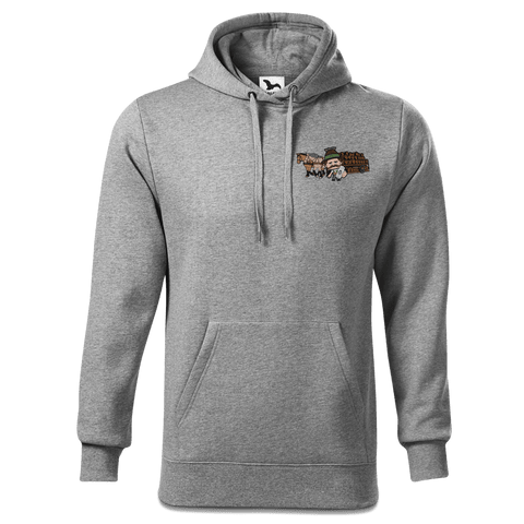 Da Sinzer Pferdegespann Sweatshirt Hoody Herren Grau Meliert Puster Front