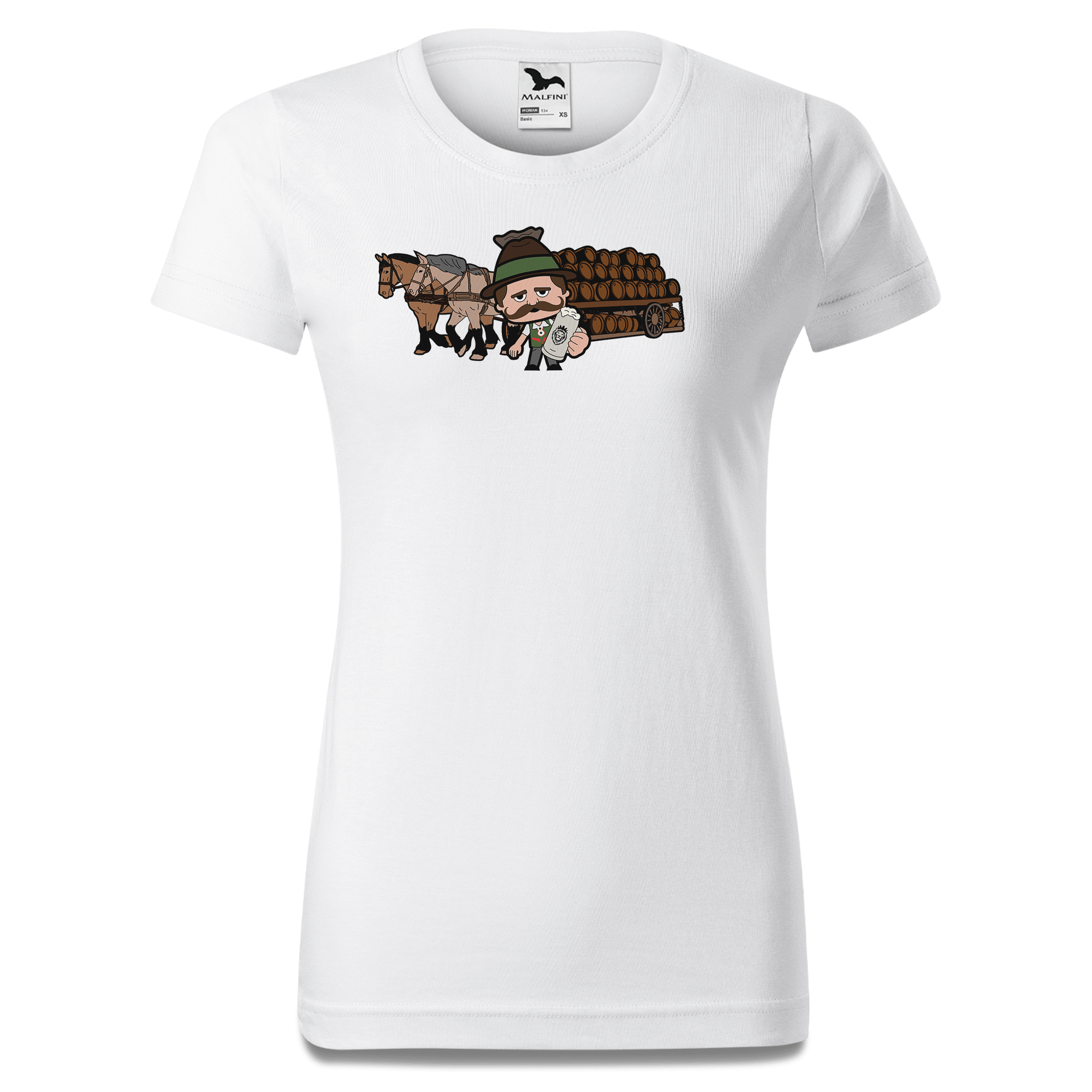 Da Sinzer Pferdegespann T Shirt Damen Weiss Gehering Front