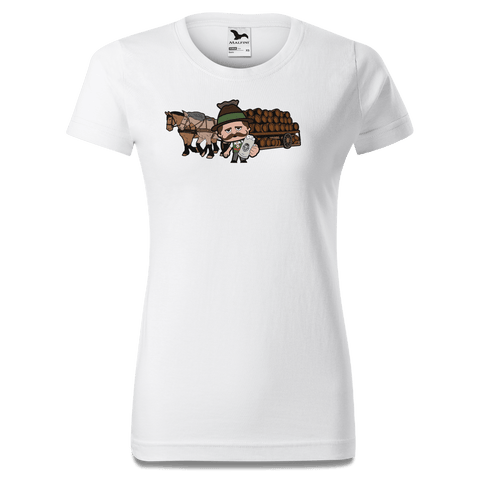 Da Sinzer Pferdegespann T Shirt Damen Weiss Gehering Front