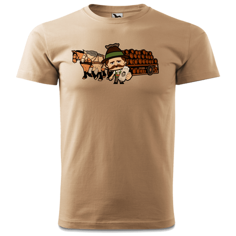 Da Sinzer Pferdegespann T Shirt Herren Sand Hofmuehle Front