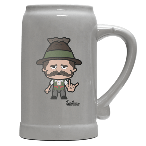 Da Sinzer Rocking Fingers Bierkrug 1000ml Grau Zugspitze Front