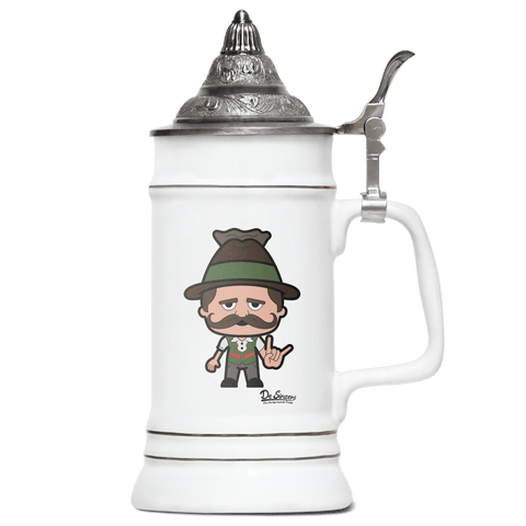 Da Sinzer Rocking Fingers Bierkrug 500ml Weiss mit Spitzdeckel Wendelstein Front