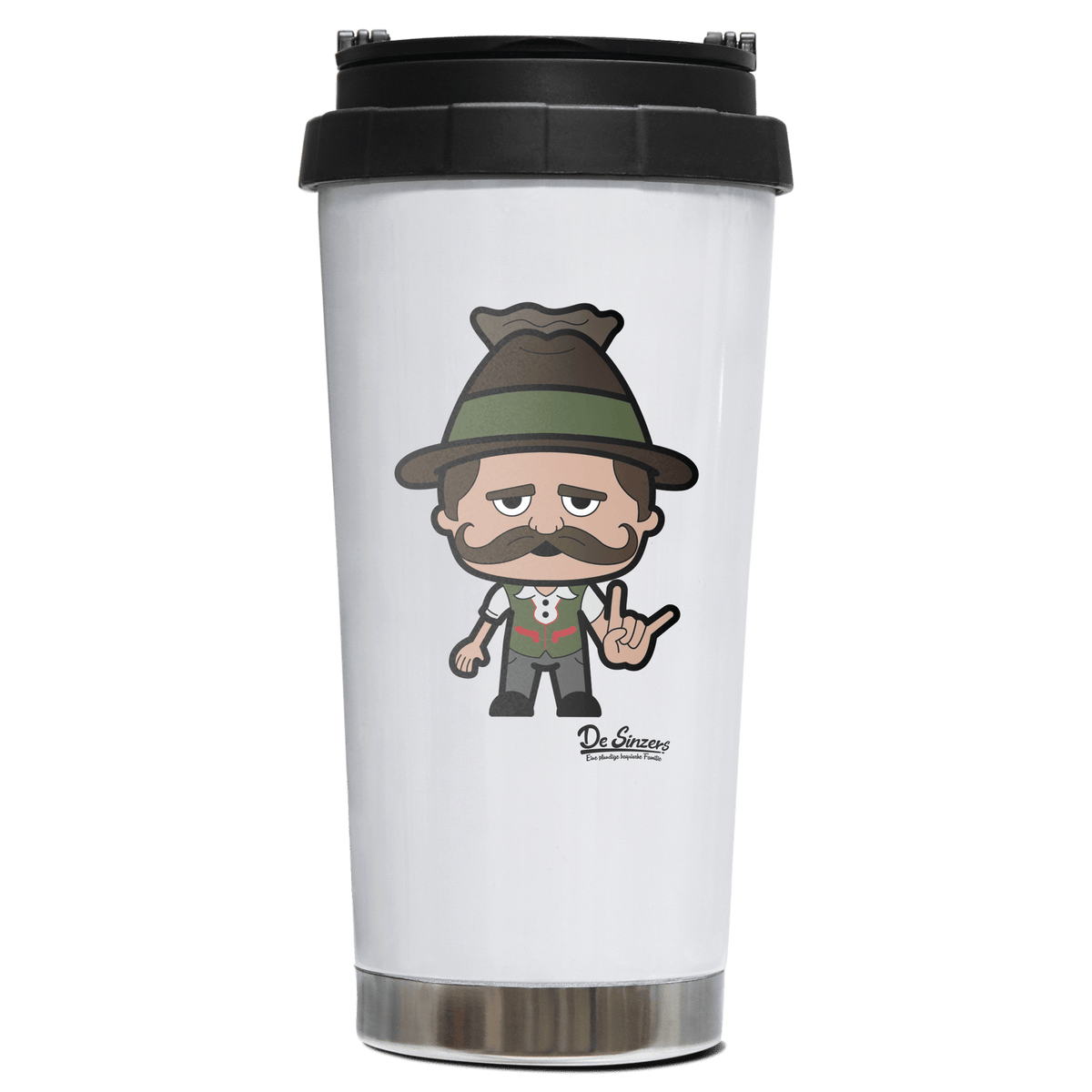 Da Sinzer Rocking Fingers Edelstahl Trinkbecher To Go 470ml Weiss Wildbarren Front