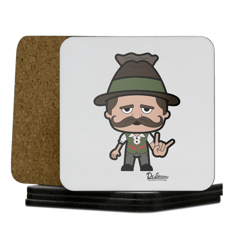 Da Sinzer Rocking Fingers Korkuntersetzer 5er Set 95 x 95 mm Weiss Karkopf Front