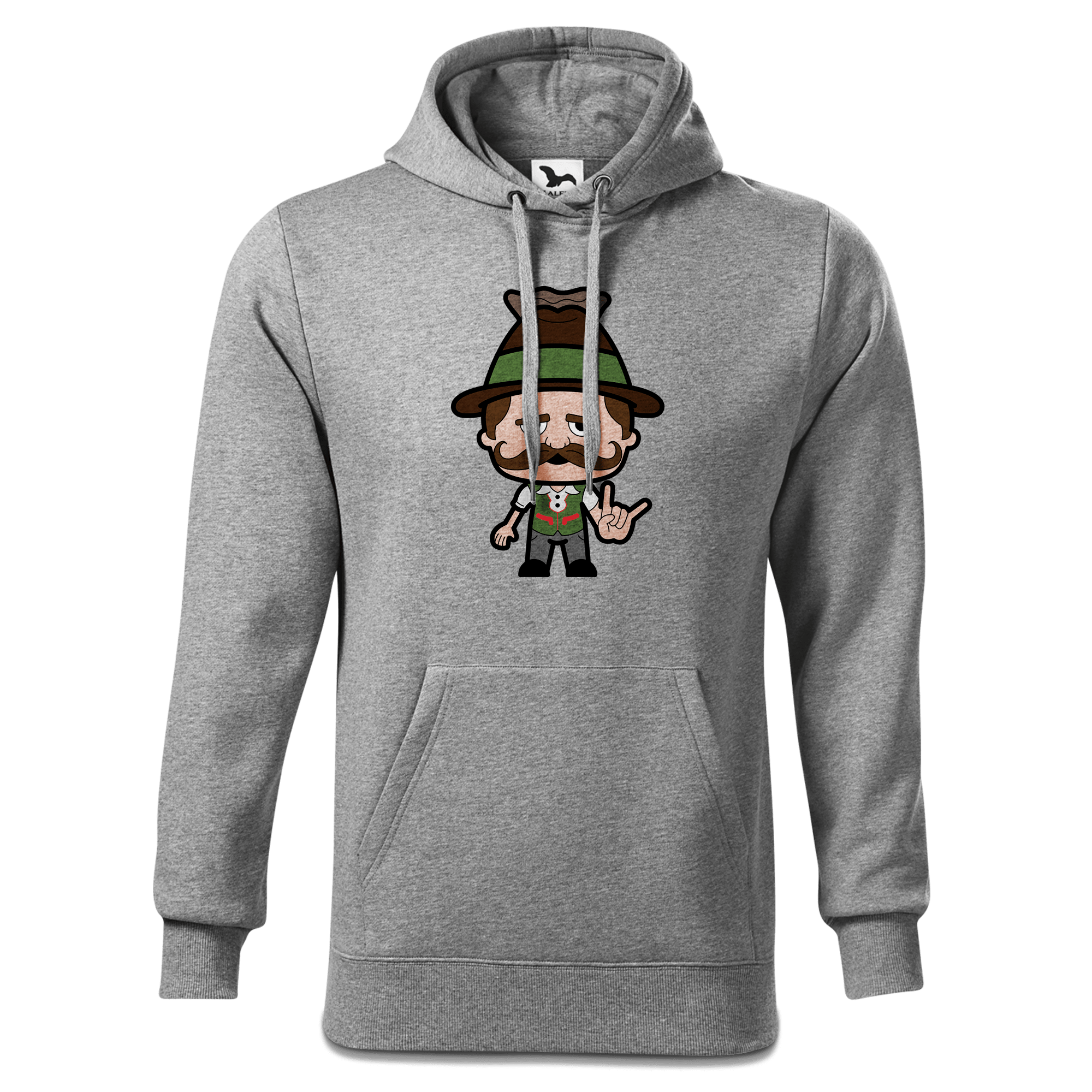 Da Sinzer Rocking Fingers Sweatshirt Hoody Herren Grau Meliert Pulvermuehle Front