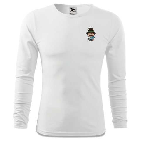Da Sinzer Schafkopfen Longsleeve Fitted Herren Weiss Kohlhaufmuehle Front