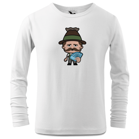 Da Sinzer Schafkopfen Longsleeve Kinder Weiss Westerndorf Front