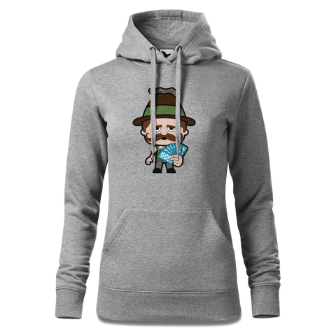 Da Sinzer Schafkopfen Sweatshirt Hoody Damen Grau Meliert Kieling Front
