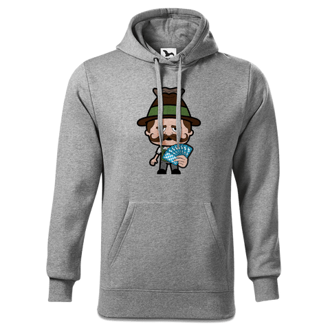Da Sinzer Schafkopfen Sweatshirt Hoody Herren Grau Meliert Pulvermuehle Front