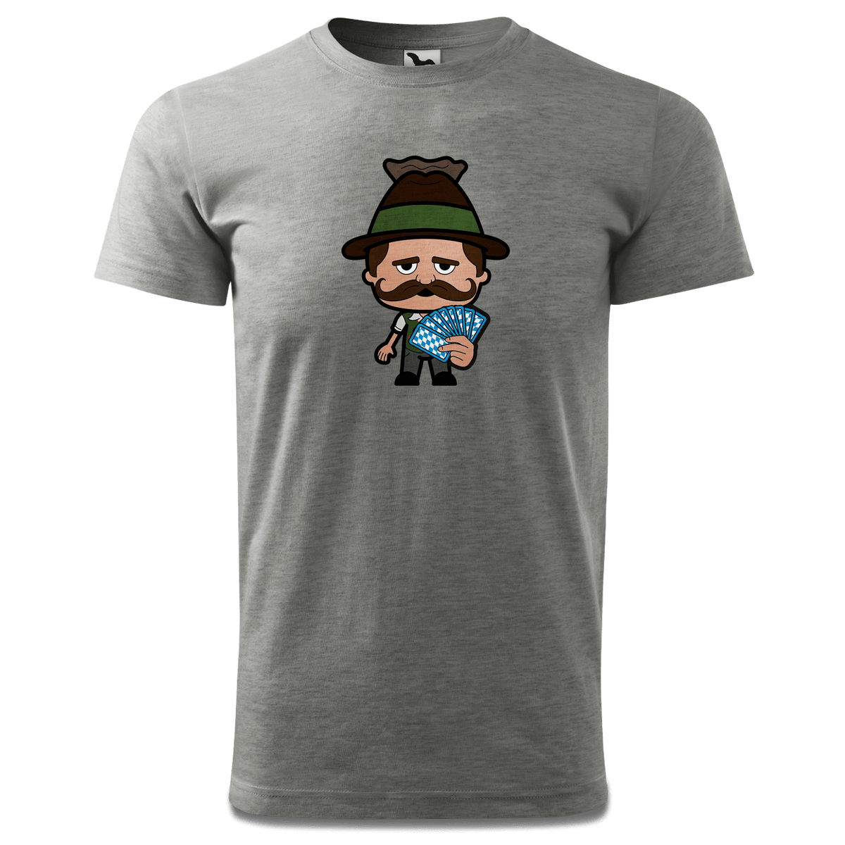 Da Sinzer Schafkopfen T Shirt Herren Grau Meliert Hofau Front