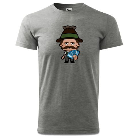 Da Sinzer Schafkopfen T Shirt Herren Grau Meliert Hofau Front