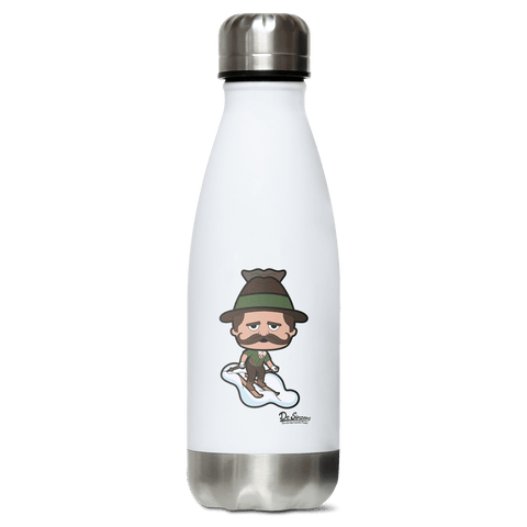 Da Sinzer Skifahrer Edelstahl Thermoflasche 350ml Weiss Silber Kreuzspitze Front