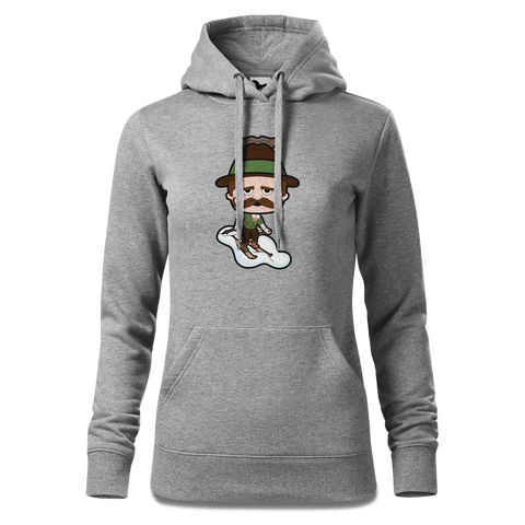 Da Sinzer Skifahrer Sweatshirt Hoody Damen Grau Meliert Kieling Front