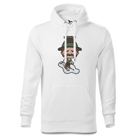 Da Sinzer Skifahrer Sweatshirt Hoody Herren Weiss Reikering Front