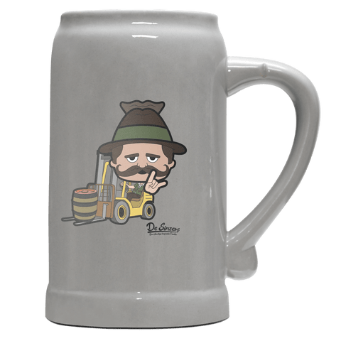 Da Sinzer Staplerfahrer Bierkrug 1000ml Grau Zugspitze Front