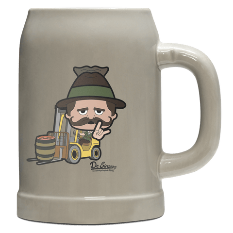 Da Sinzer Staplerfahrer Bierkrug 500ml Grau Watzmann Front