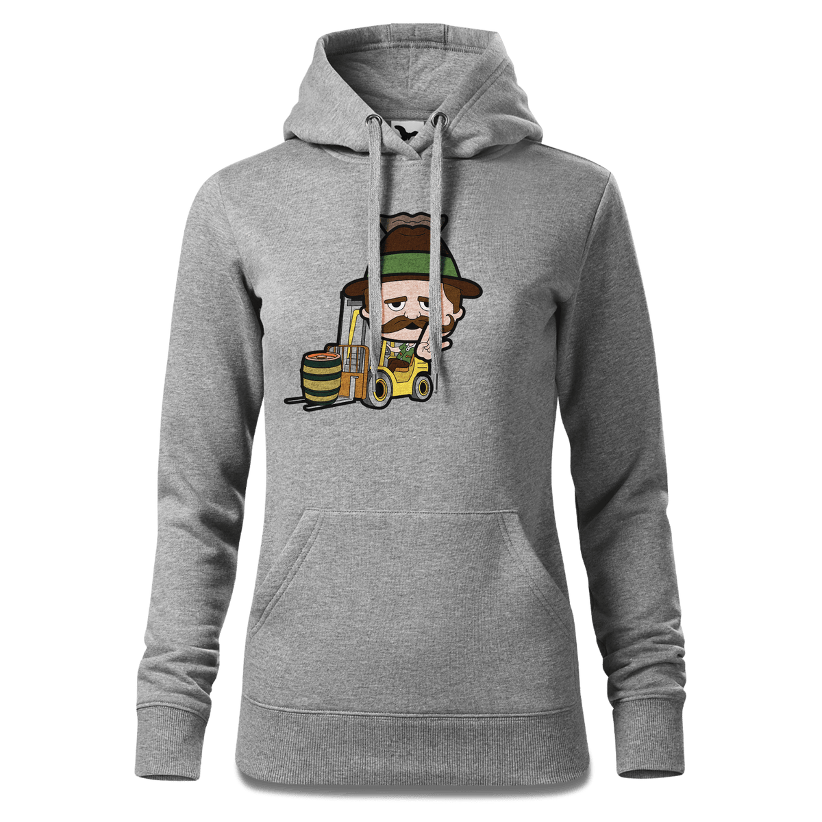 Da Sinzer Staplerfahrer Sweatshirt Hoody Damen Grau Meliert Kieling Front
