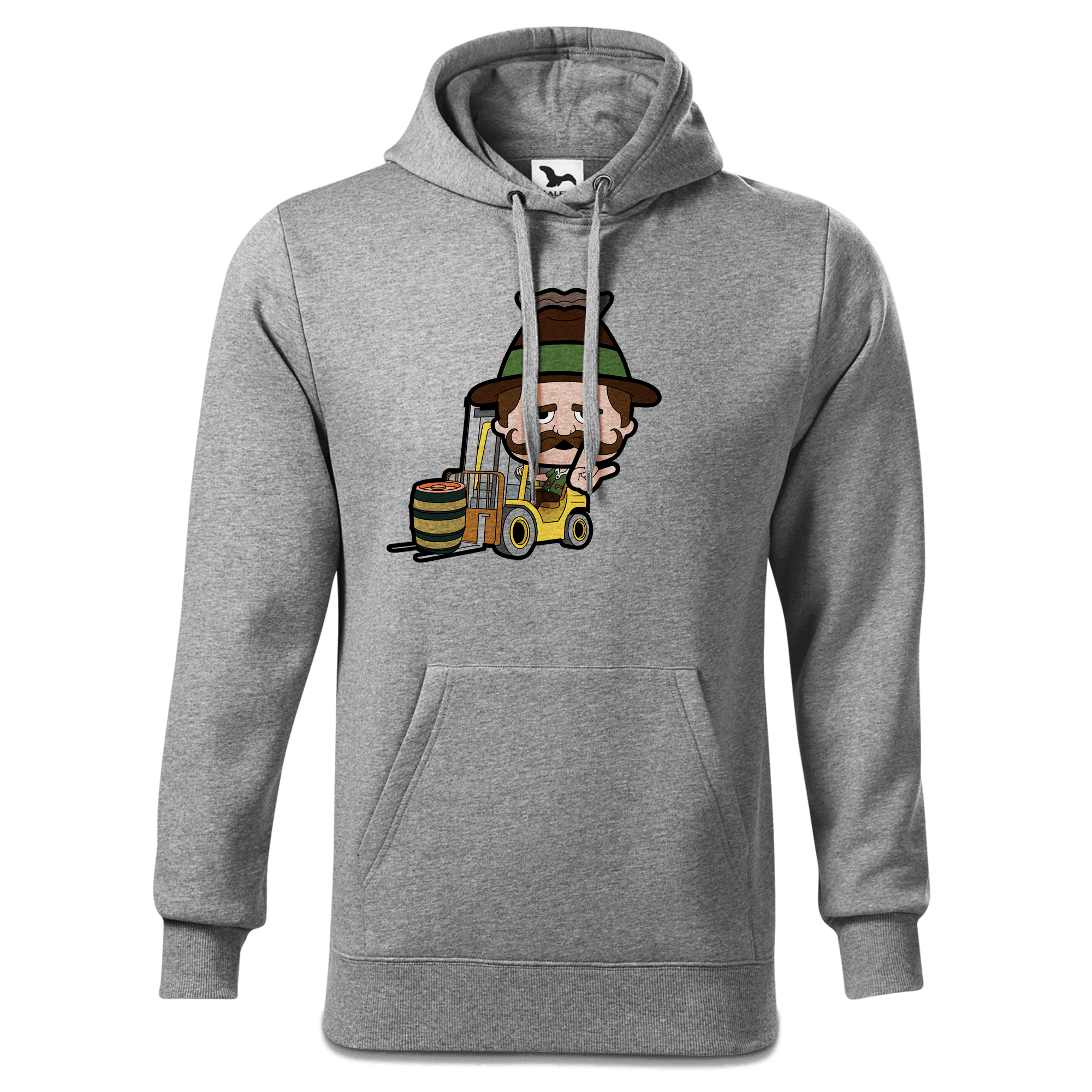 Da Sinzer Staplerfahrer Sweatshirt Hoody Herren Grau Meliert Pulvermuehle Front