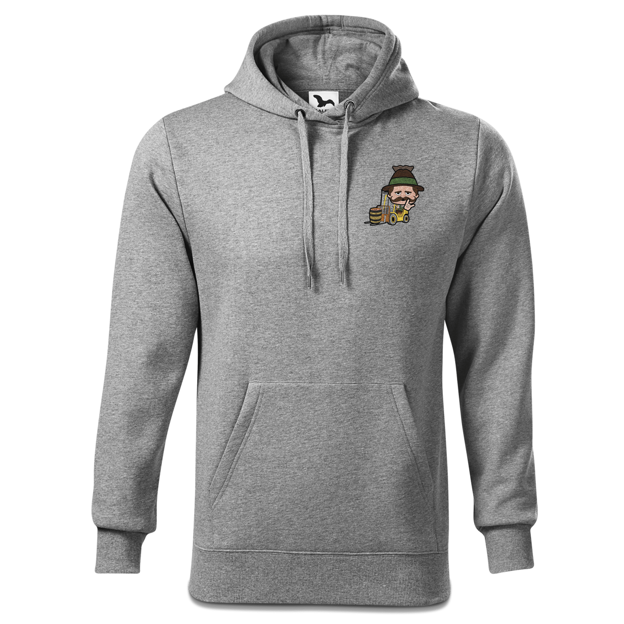 Da Sinzer Staplerfahrer Sweatshirt Hoody Herren Grau Meliert Puster Front
