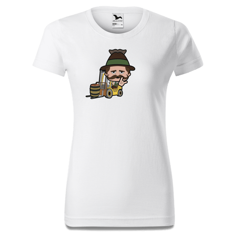 Da Sinzer Staplerfahrer T Shirt Damen Weiss Gehering Front