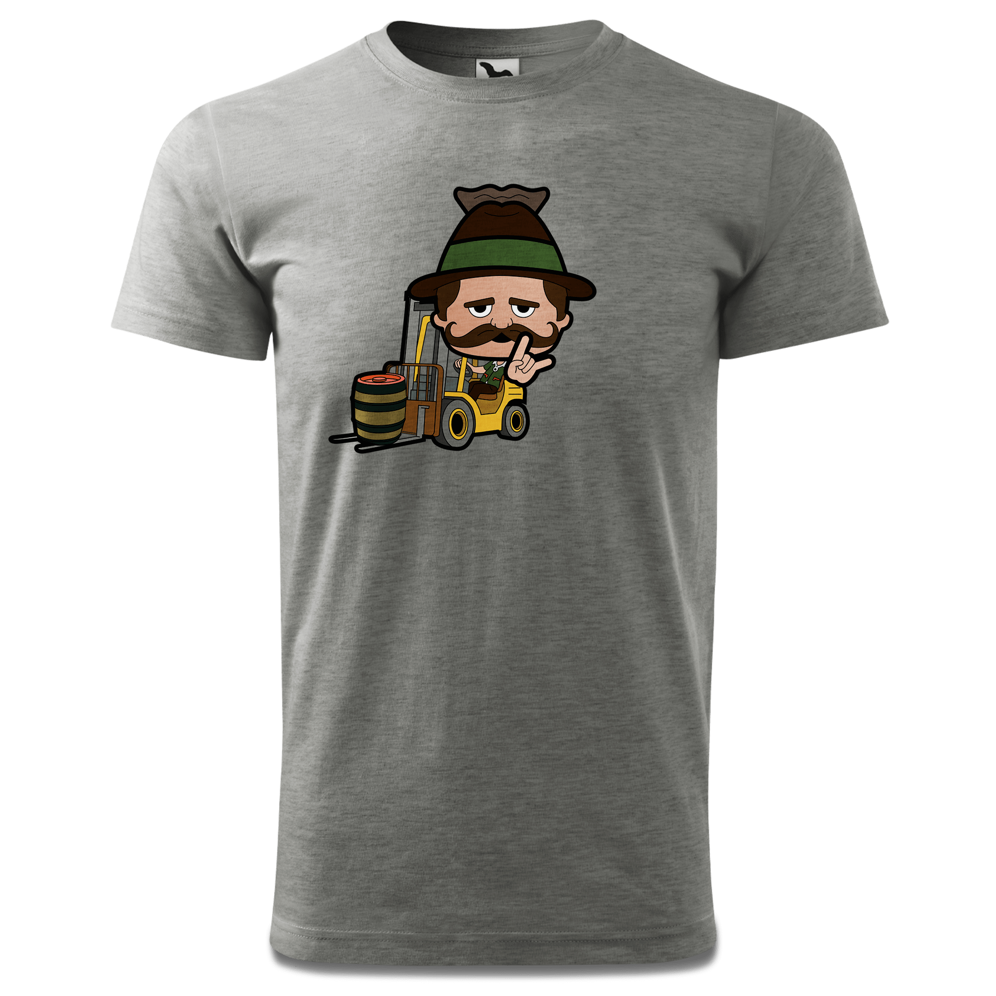 Da Sinzer Staplerfahrer T Shirt Herren Grau Meliert Hofau Front