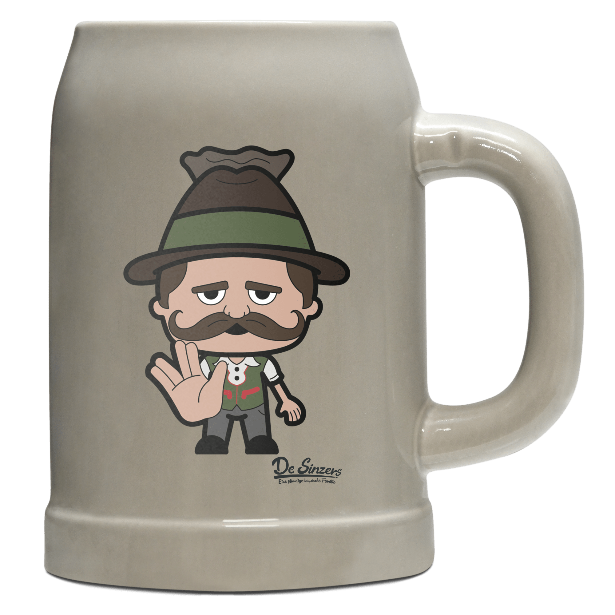 Da Sinzer Star Trek Fingers Bierkrug 500ml Grau Watzmann Front