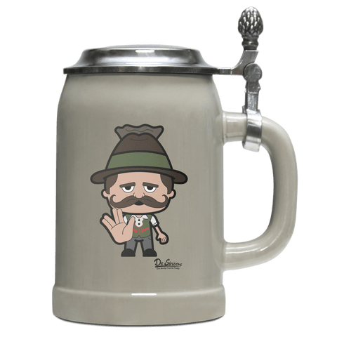 Da Sinzer Star Trek Fingers Bierkrug 500ml Grau mit Deckel Hocheck Front