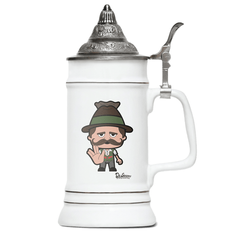 Da Sinzer Star Trek Fingers Bierkrug 500ml Weiss mit Spitzdeckel Wendelstein Front