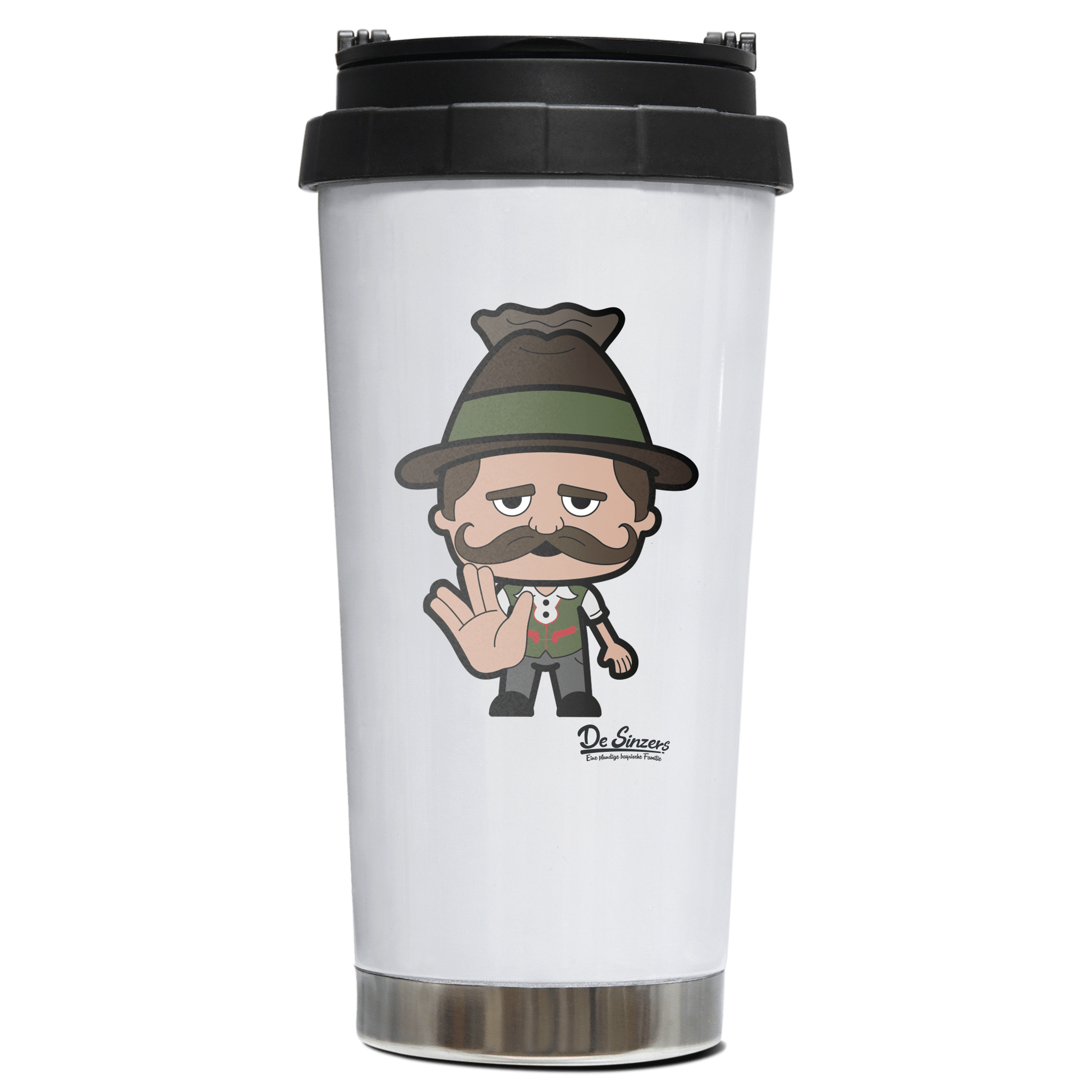 Da Sinzer Star Trek Fingers Edelstahl Trinkbecher To Go 470ml Weiss Wildbarren Front