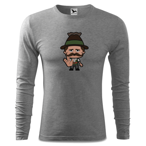 Da Sinzer Star Trek Fingers Longsleeve Fitted Herren Grau Meliert Haiden Front