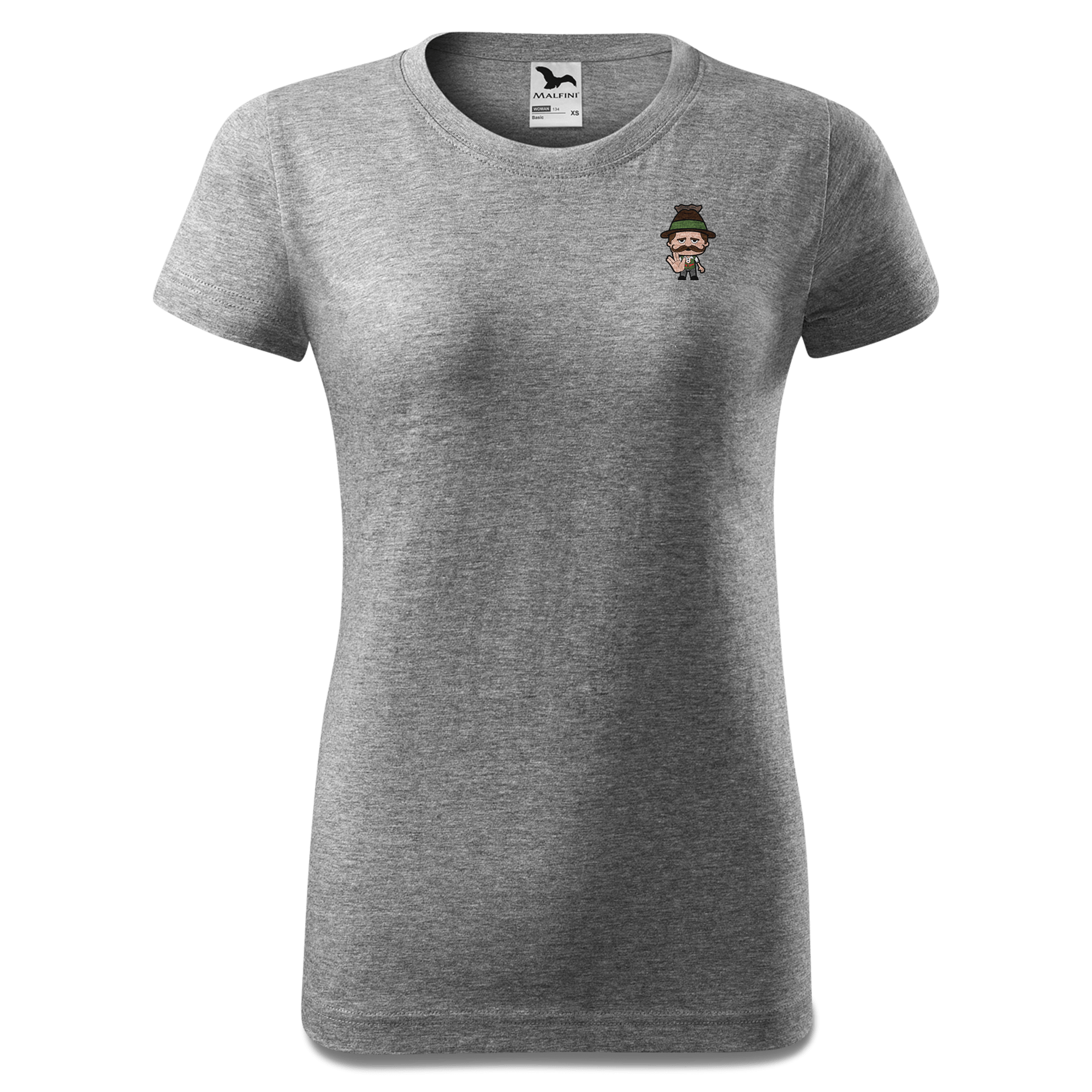 Da Sinzer Star Trek Fingers T Shirt Damen Grau Meliert Eichbichl Front