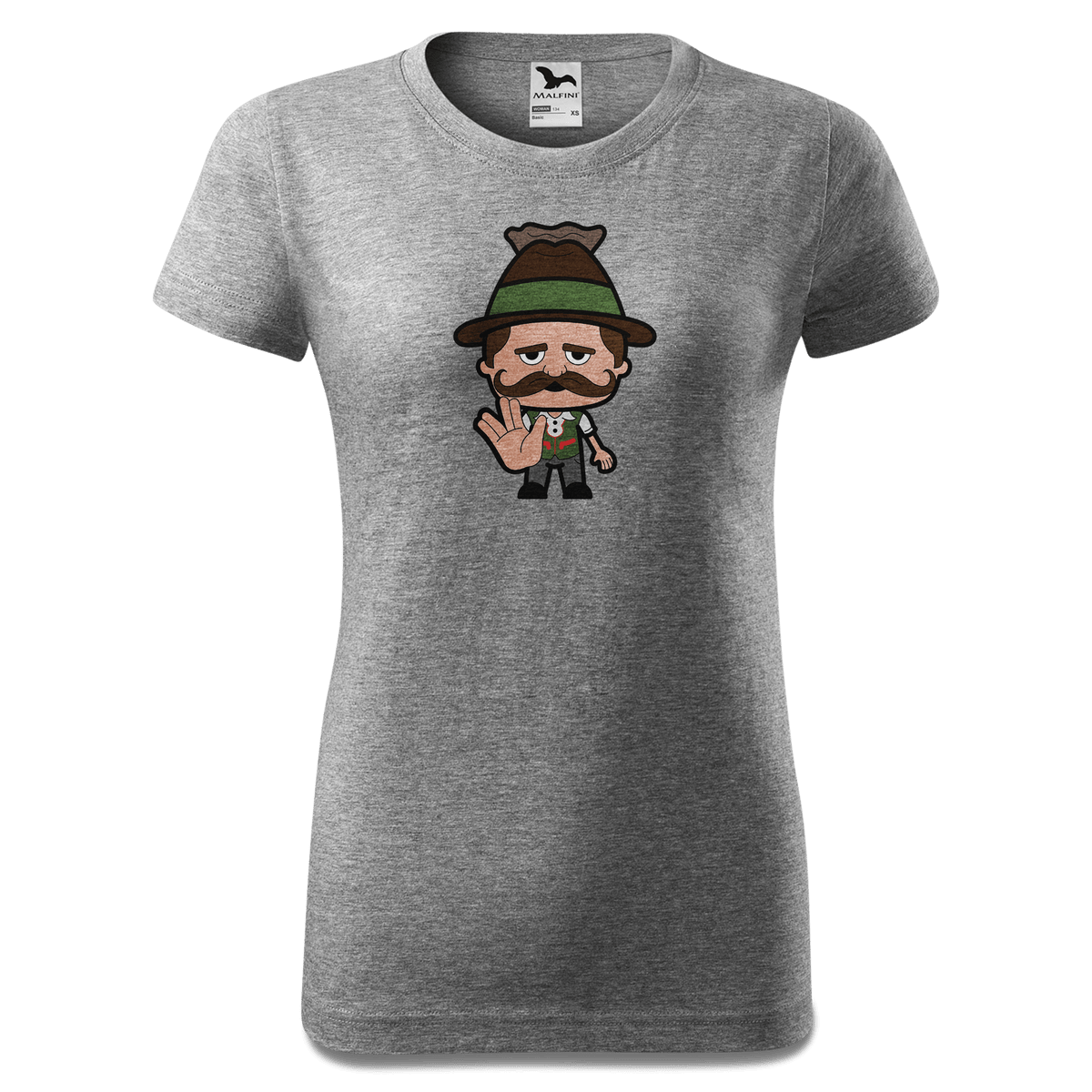 Da Sinzer Star Trek Fingers T Shirt Damen Grau Meliert Schlossberg Front