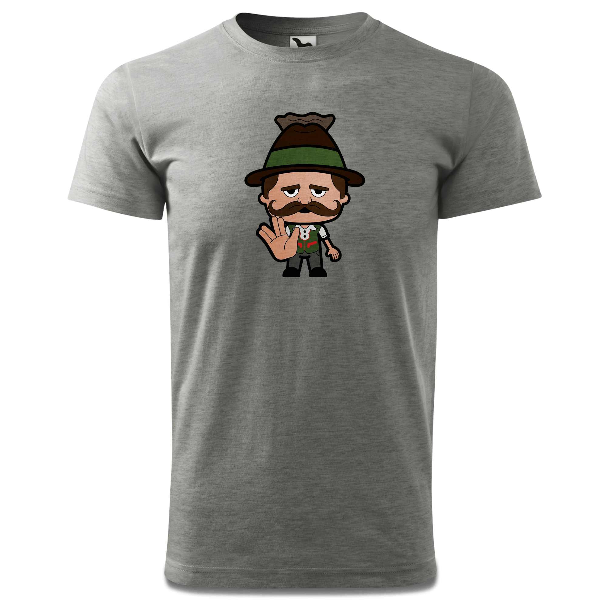 Da Sinzer Star Trek Fingers T Shirt Herren Grau Meliert Hofau Front