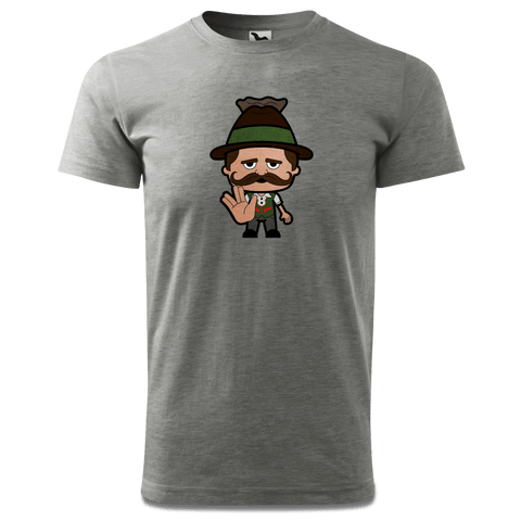 Da Sinzer Star Trek Fingers T Shirt Herren Grau Meliert Hofau Front
