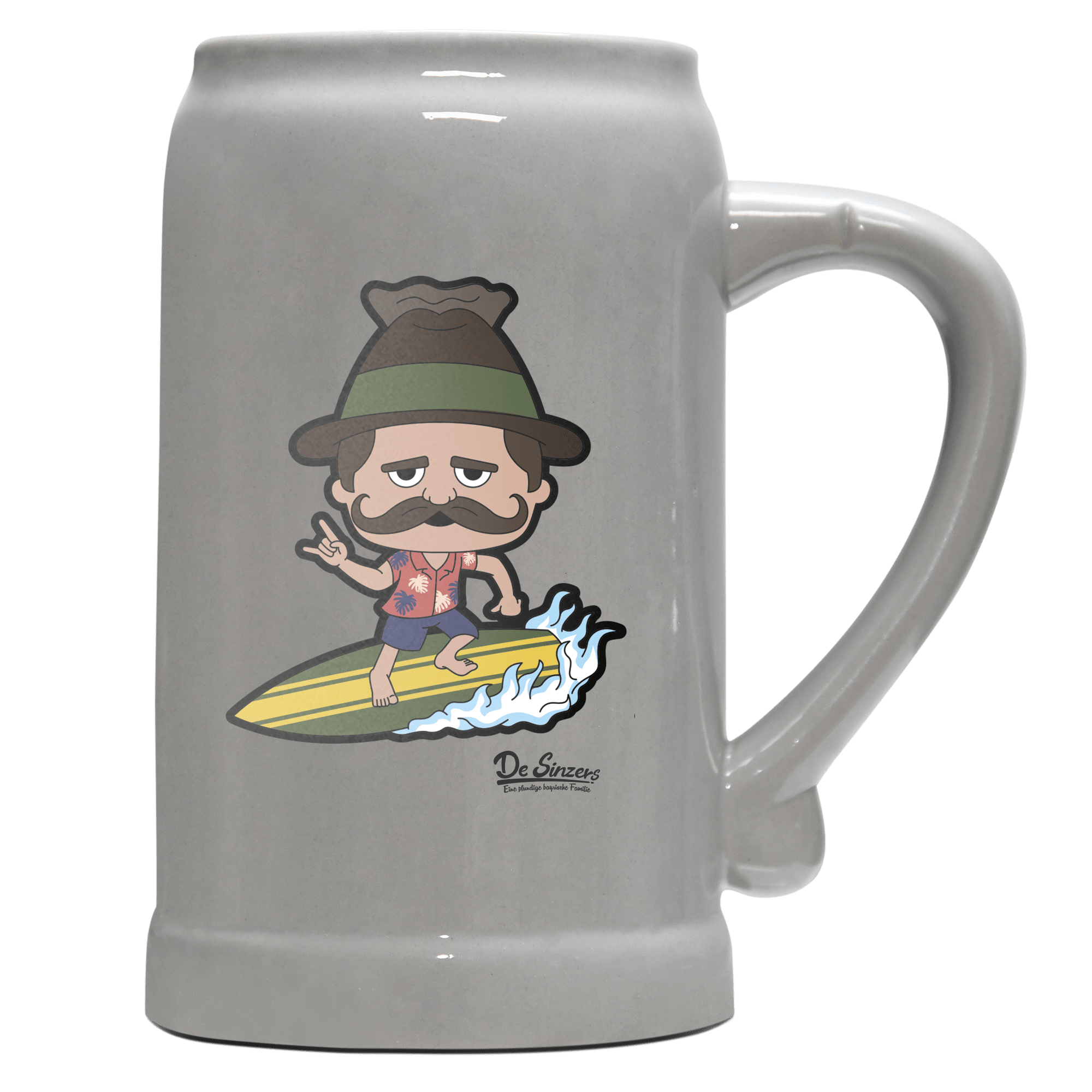 Da Sinzer Summer Edition Bierkrug 1000ml Grau Zugspitze Front