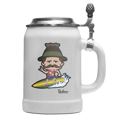 Da Sinzer Summer Edition Bierkrug 500ml Weiss mit Deckel Wetterspitzen Front