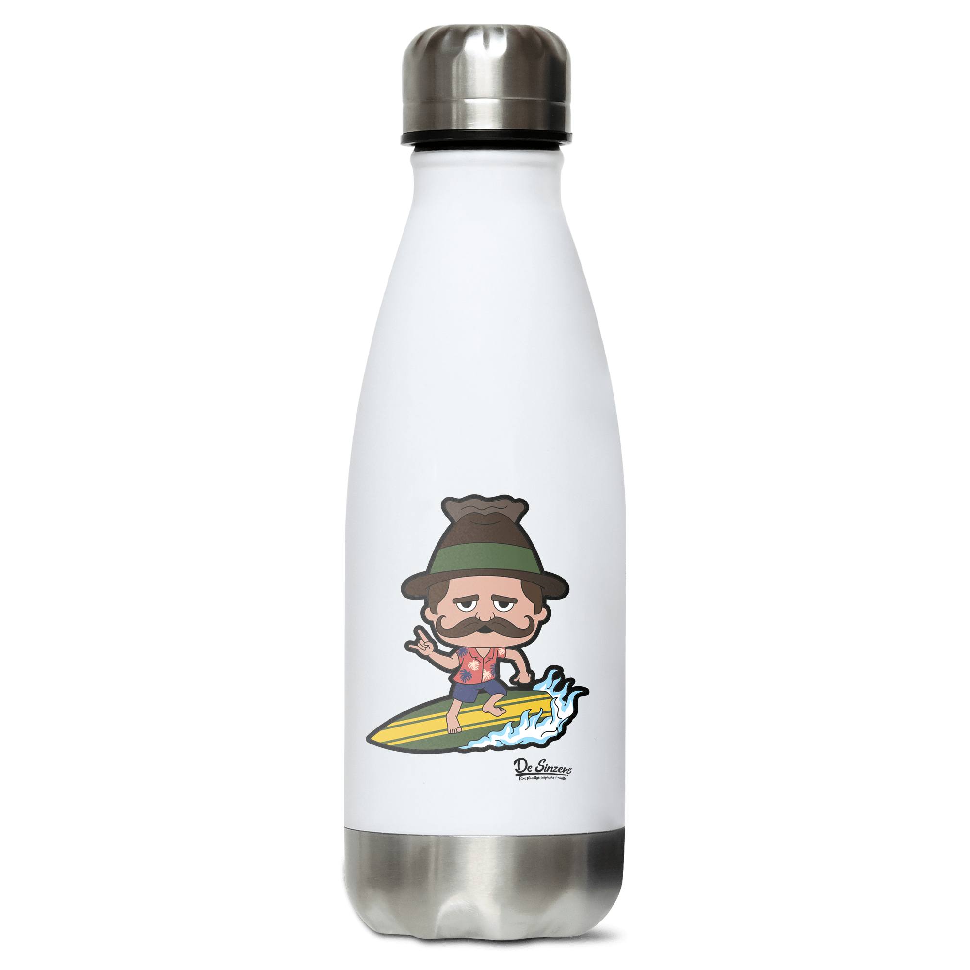 Da Sinzer Summer Edition Edelstahl Thermoflasche 350ml Weiss Silber Kreuzspitze Front
