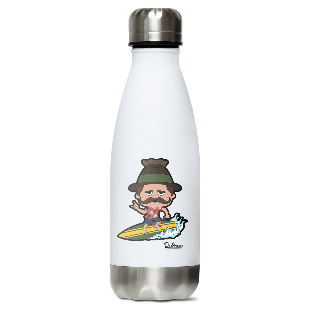 Da Sinzer Summer Edition Edelstahl Thermoflasche 350ml Weiss Silber Kreuzspitze Front