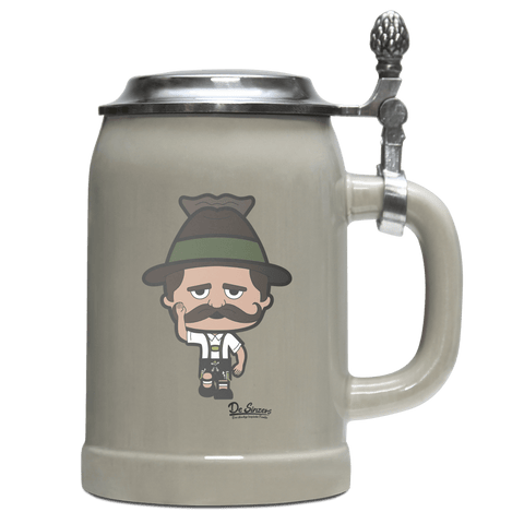 Da Sinzer Trachtenverein Bierkrug 500ml Grau mit Deckel Hocheck Front