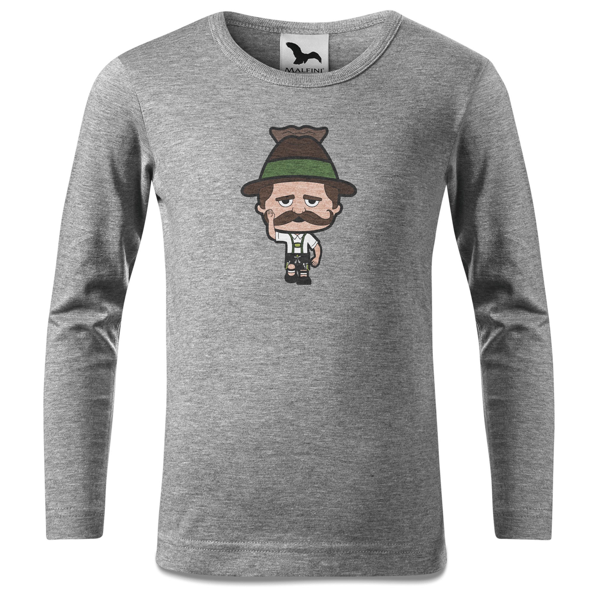 Da Sinzer Trachtenverein Longsleeve Kinder Grau Meliert Waldering Front