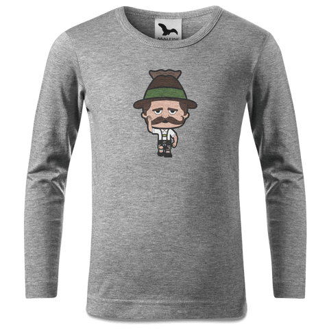 Da Sinzer Trachtenverein Longsleeve Kinder Grau Meliert Waldering Front