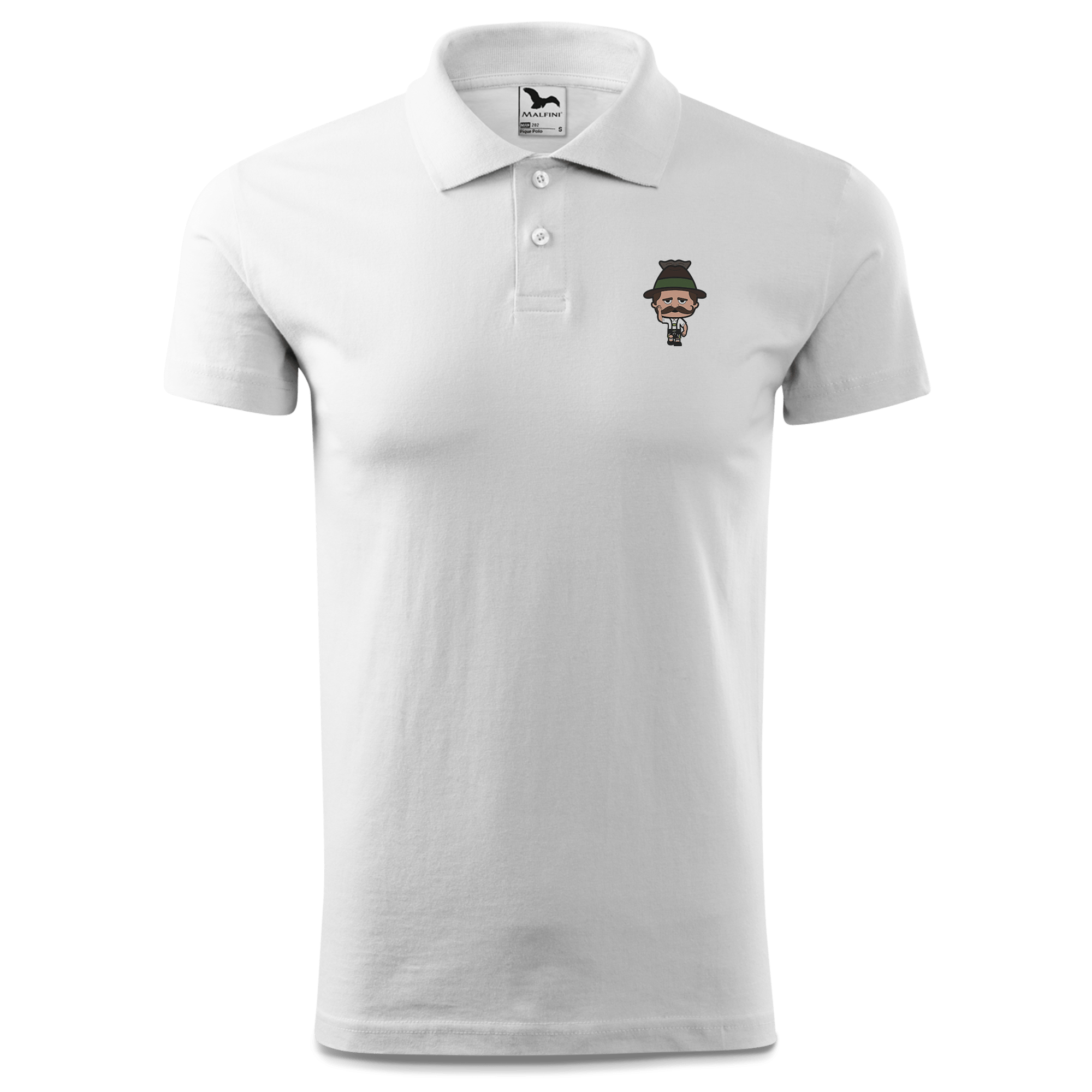 Da Sinzer Trachtenverein Polo Shirt Herren Weiss Murnau Front