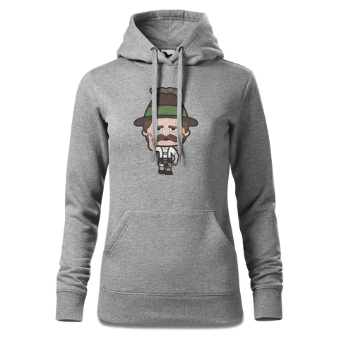 Da Sinzer Trachtenverein Sweatshirt Hoody Damen Grau Meliert Kieling Front
