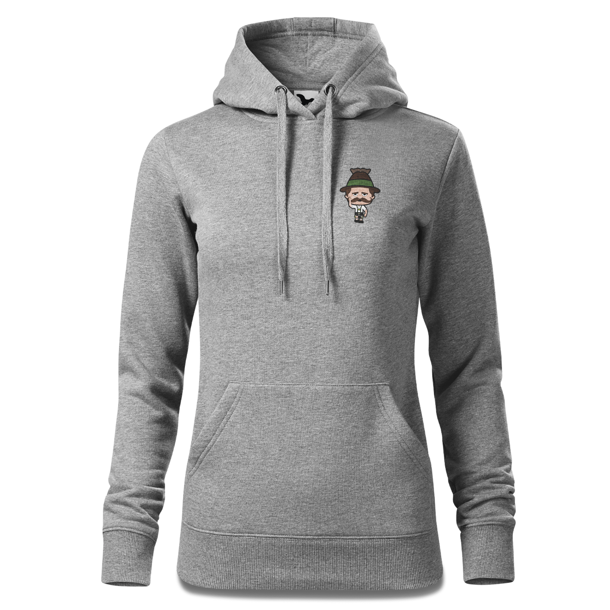 Da Sinzer Trachtenverein Sweatshirt Hoody Damen Grau Meliert Kleinholzen Front