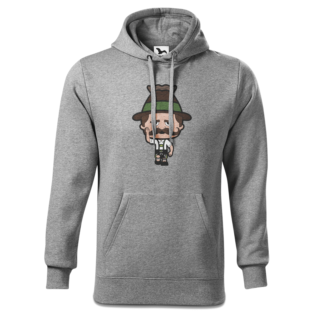 Da Sinzer Trachtenverein Sweatshirt Hoody Herren Grau Meliert Pulvermuehle Front
