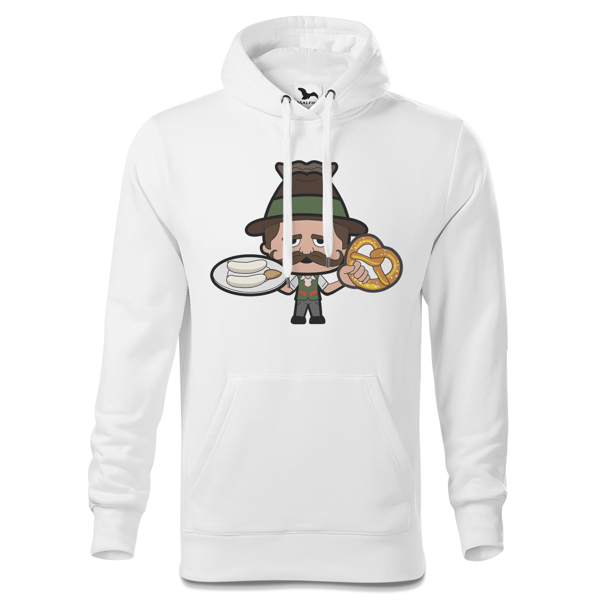 Da Sinzer Weisswurscht und Brezn Sweatshirt Hoody Herren Weiss Reikering Front