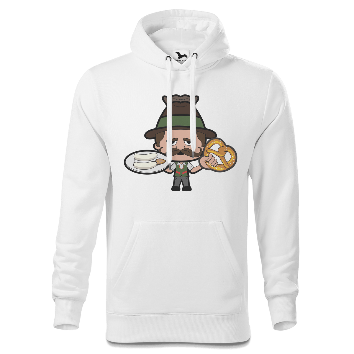 Da Sinzer Weisswurscht und Brezn Sweatshirt Hoody Herren Weiss Reikering Front