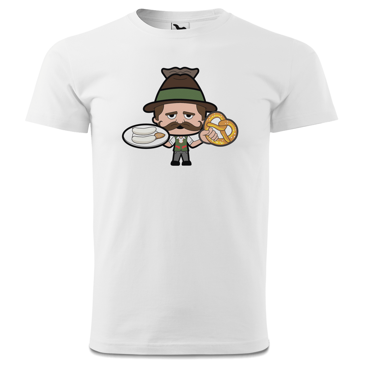 Da Sinzer Weisswurscht und Brezn T Shirt Herren Weiss Landl Front
