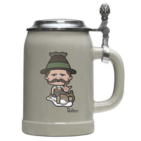Da Sinzer Winter Edition Bierkrug 500ml Grau mit Deckel Hocheck Front