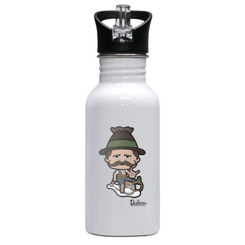 Da Sinzer Winter Edition Edelstahl Trinkflasche mit klappbarem Mundstueck 500ml Weiss Rotwand Front